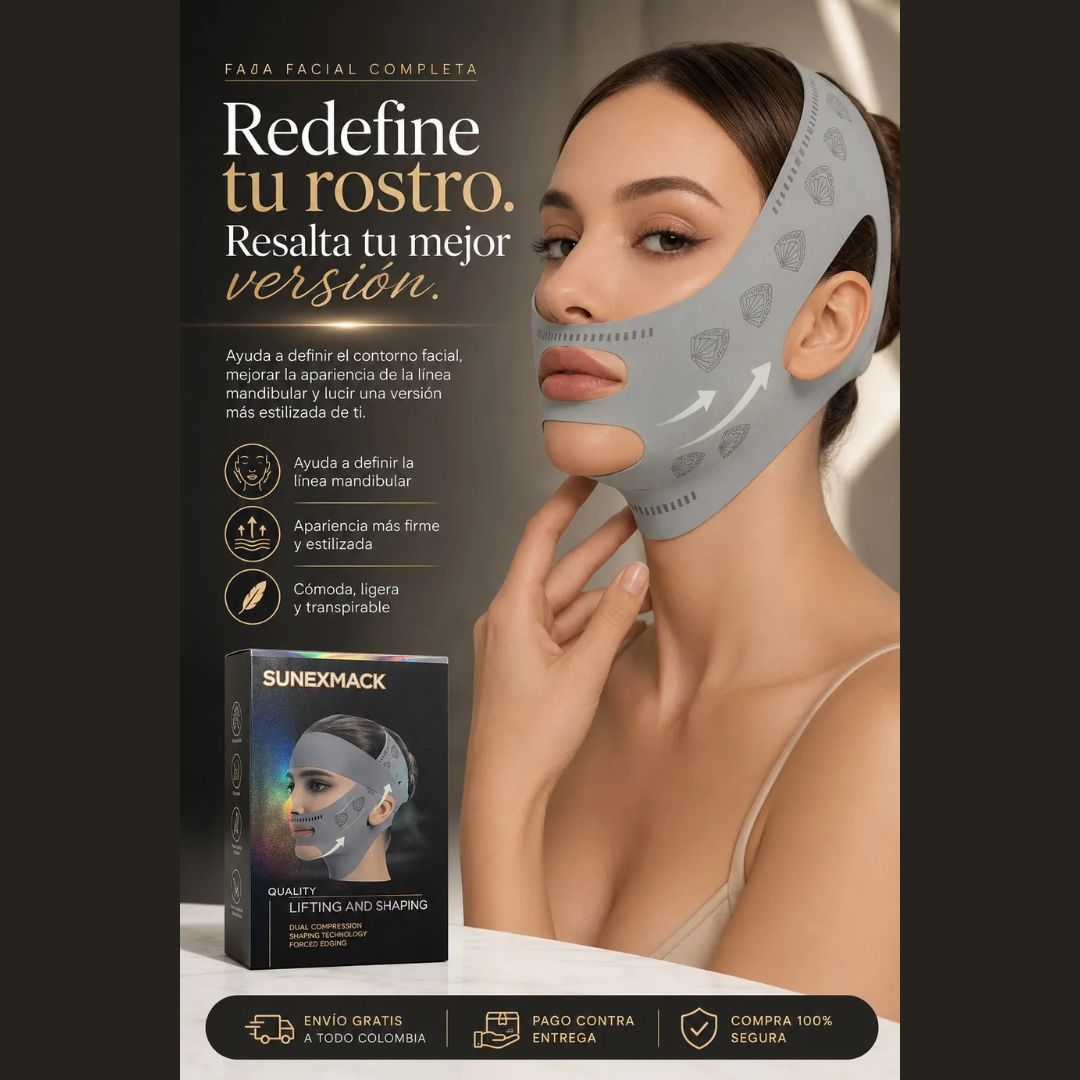 ¡Nueva! SUNEXMACK™ Faja Facial Completa - Lifting y Contorno