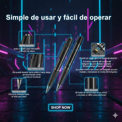 ¡Nuevo! Boligrafo SpyGuard™ Tu Mejor Testigo Silencioso
