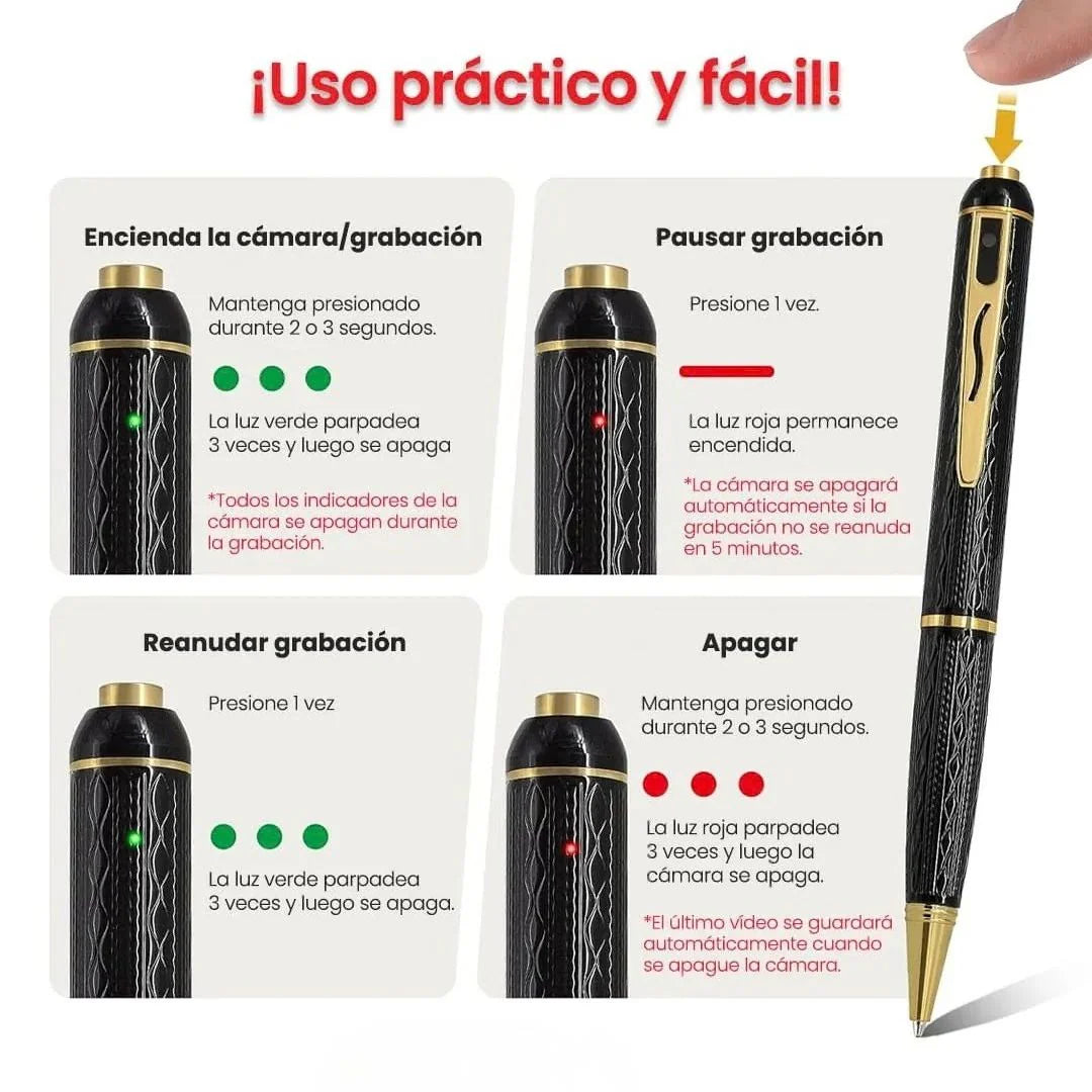 ¡Nuevo! Boligrafo SpyGuard™ Tu Mejor Testigo Silencioso