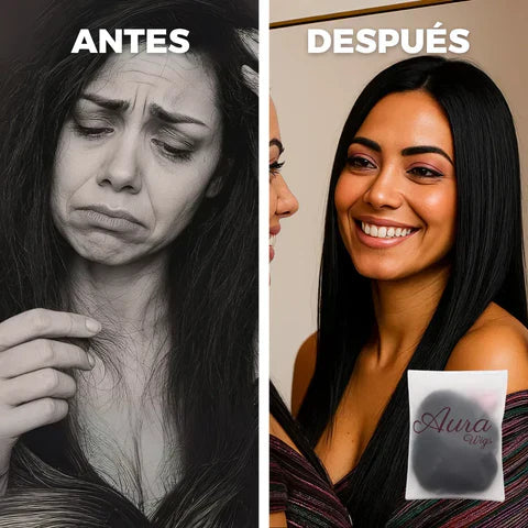 ¡Nueva! Peluca Seda Real™  Lisa Negra-Para Mujeres Que Brillan Sin Pedir Permiso