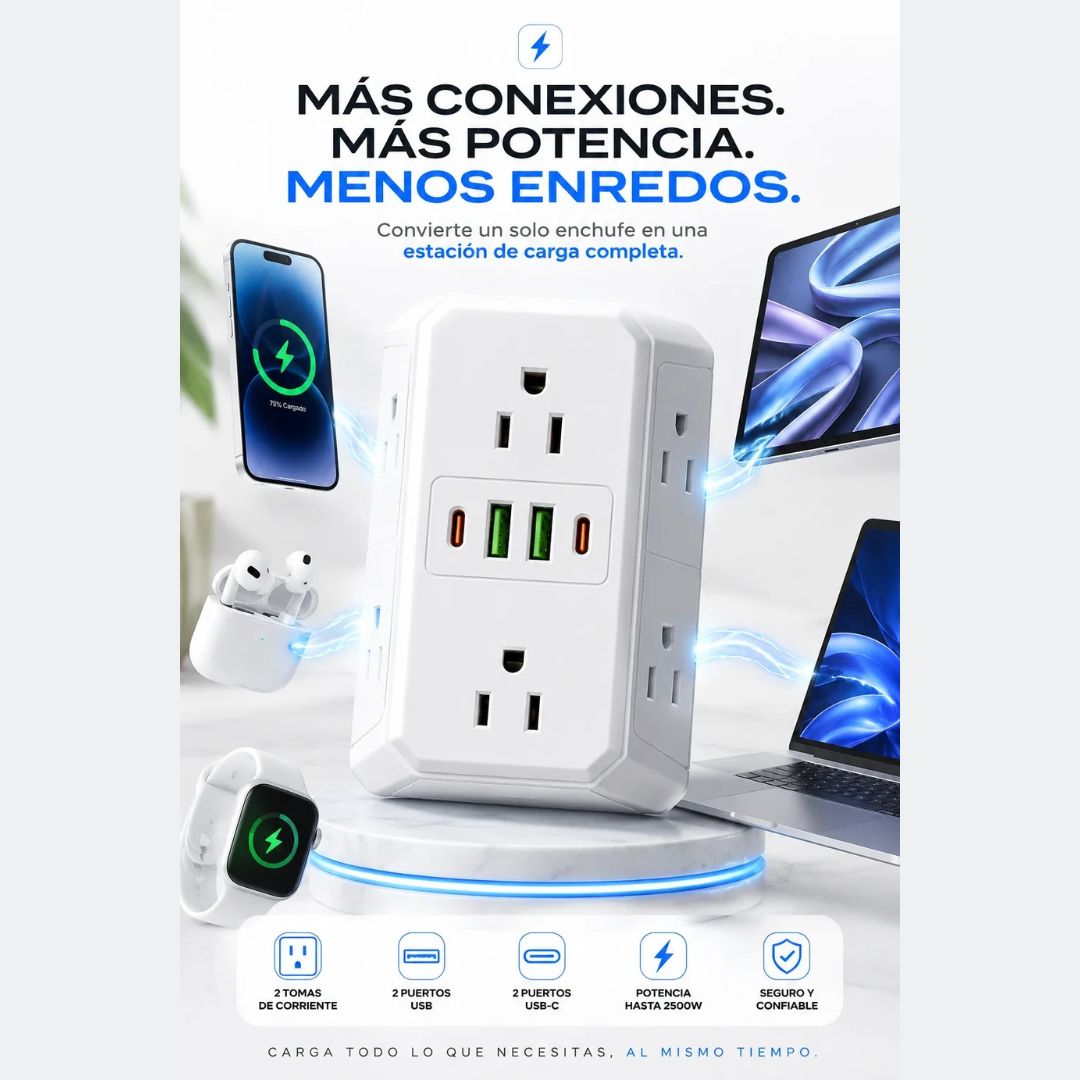 ¡Nuevo! Powerix® Tu Estación De Energía En Un Solo Enchufe