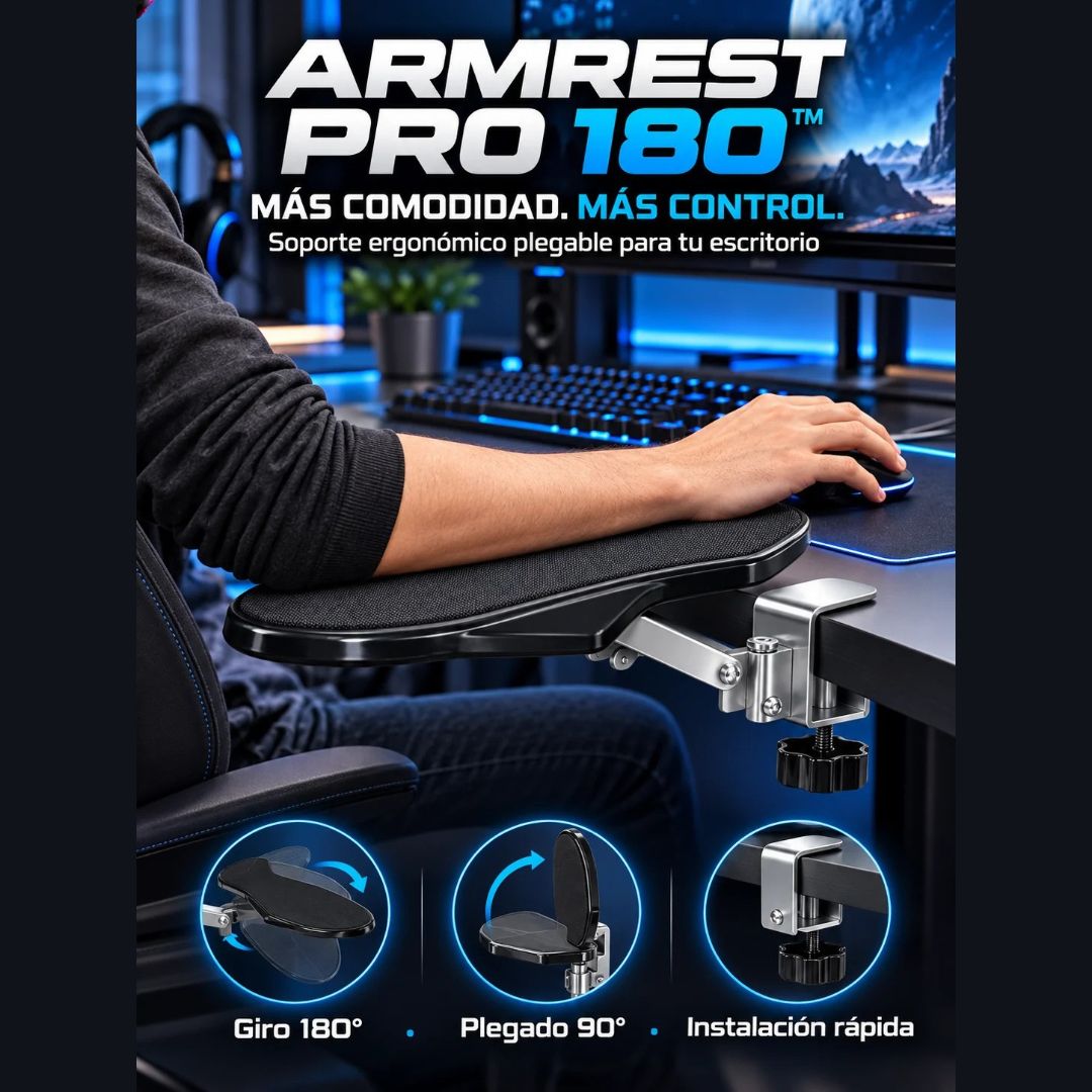 ¡Nuevo! Armrest Pro 180™ Repoza Brazos Ergononomico Articulado