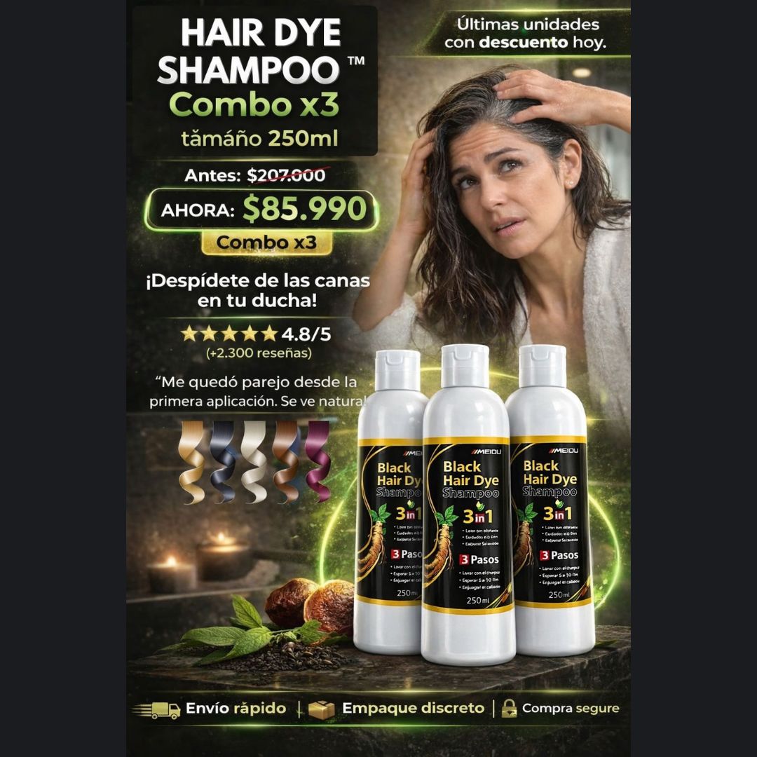 ¡Nuevo! Shampoo Black Hair Dye™ AntiCanas