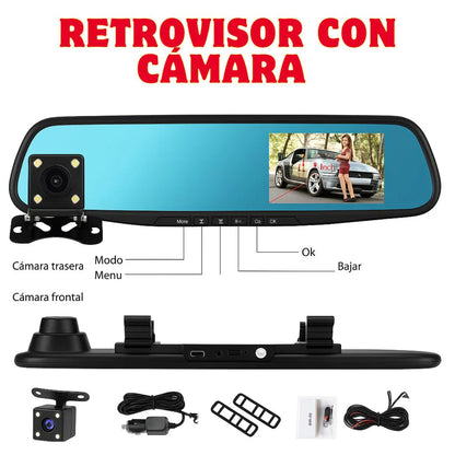 ¡Nuevo! DriveGuard® Retrovisor Inteligente con Cámara Dual Full HD