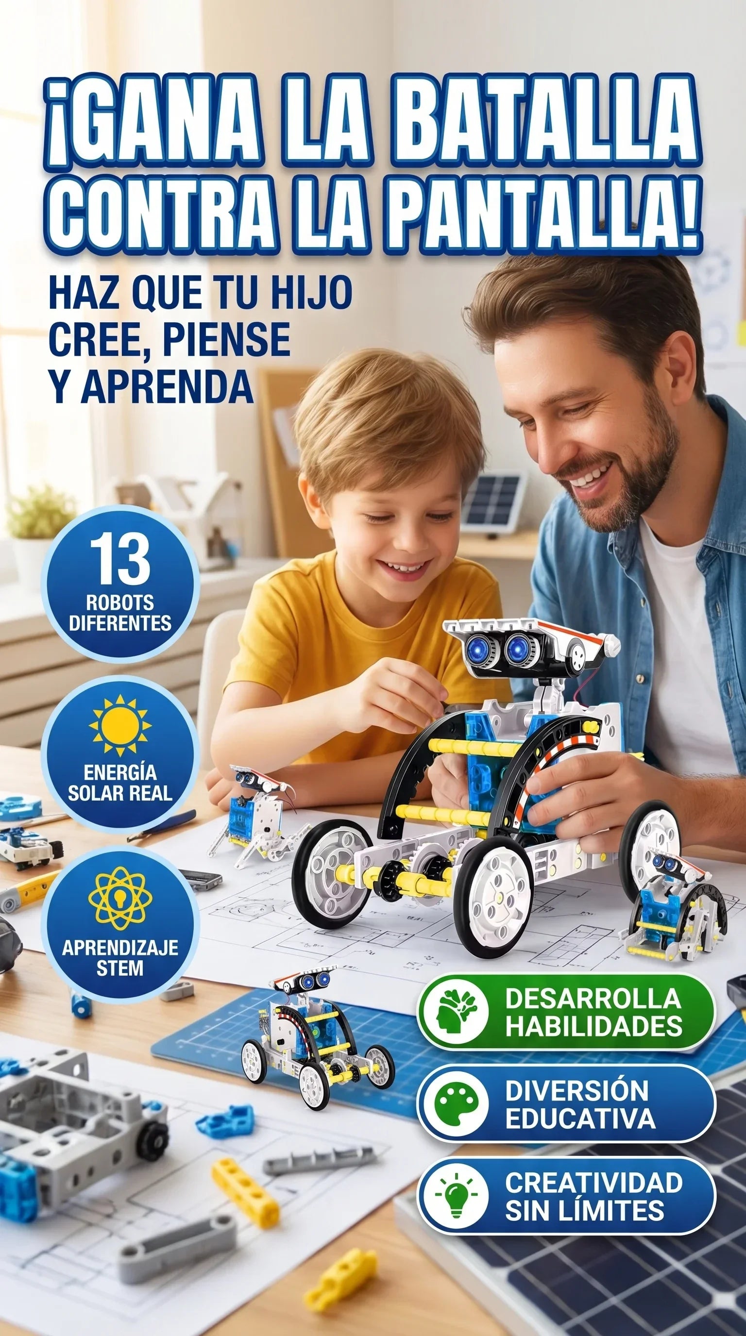 Robot solar educativo 13 en 1