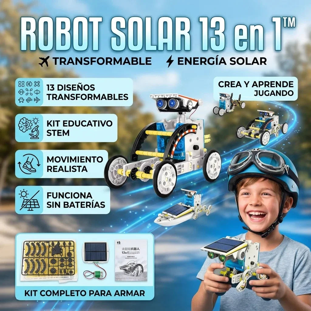 ¡Nuevo! Robot Solar 13 En 1™ Crea y Aprende Jugando