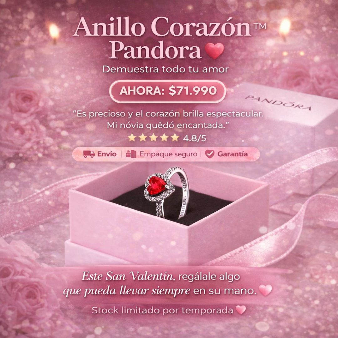 ¡Nuevo! Anillo Corazon Pandora