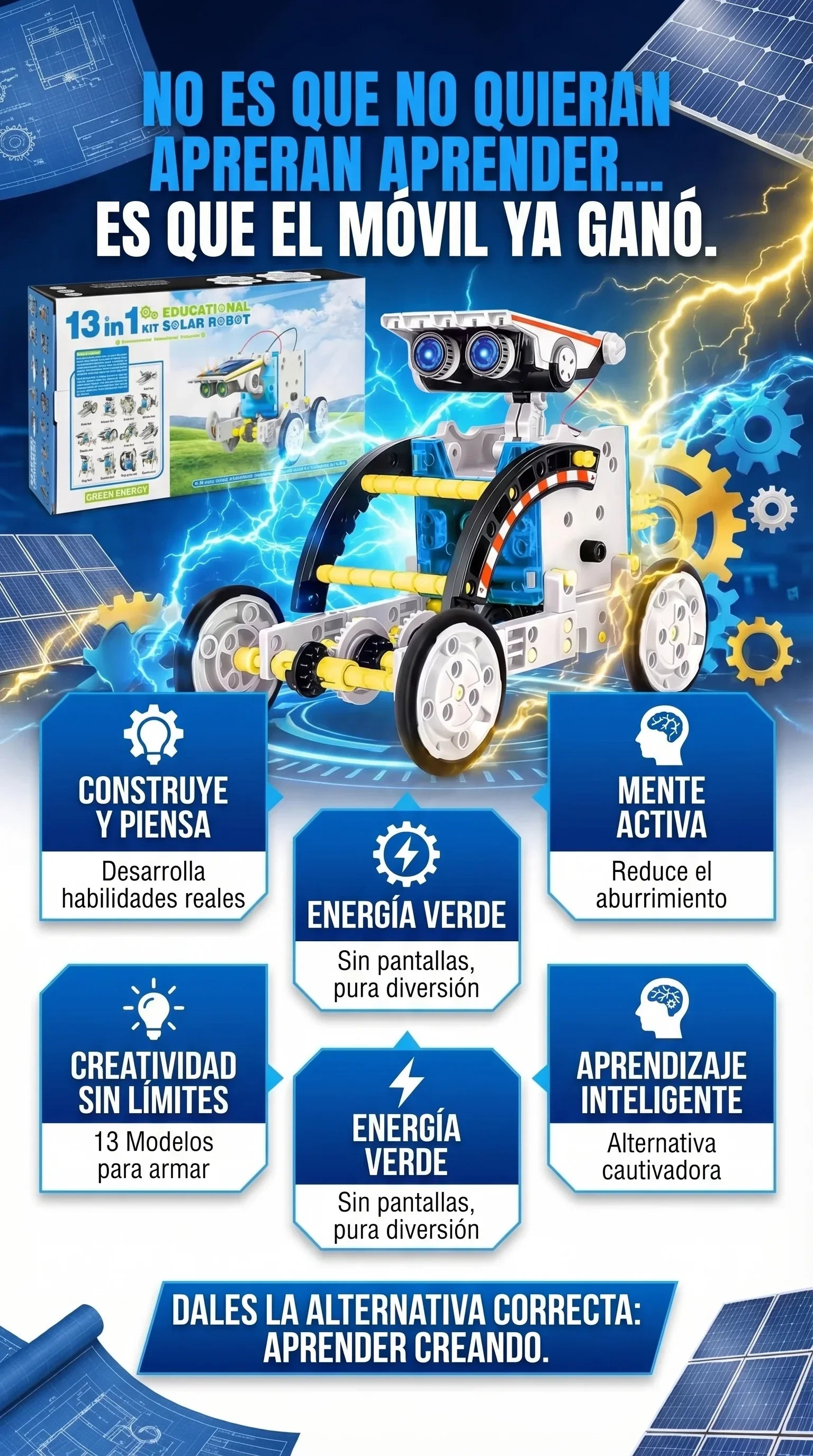 Robot solar educativo 13 en 1